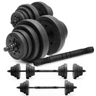 Dumbellset - 20 KG - Halter Verlengstuk - Verstelbaar - Complete Set - Thuis Sporten - Zwart