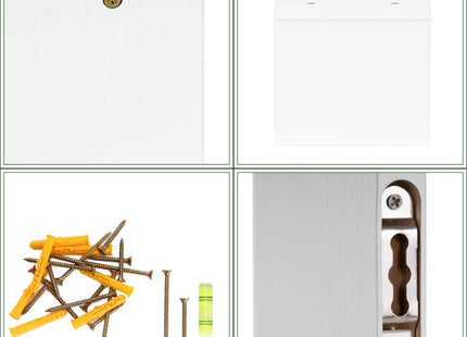 Wandplank - Boekenplank - Kruidenplank - Ophangbaar - 3 Delig - Wit - Metaal - 3 Kg - 15 x 30 x 1,5 Cm