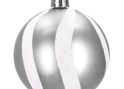 Kerstballen | 30 Stuks | 6 cm | Zilver/ Wit