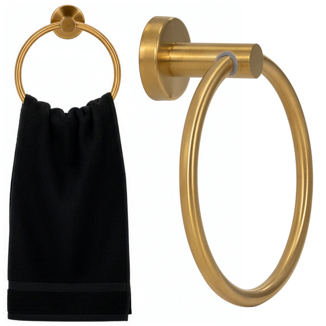 Handdoekring  | Badkamerhanger | Handdoekrek | RVS | Ring | Glanzend | Goud | 3 Kg