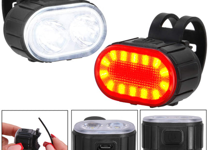 Fietsverlichting - Set Van 2 - Zonne - Energie - USB - Oplaadbaar