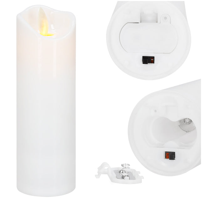 LED Kaars | Batterijen | Wit | Warm Wit | 15 X 5 CM