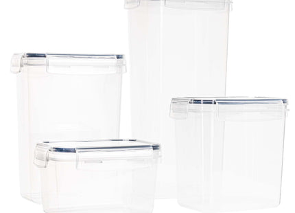 Keukenorganizer - Voorraadpotten -  Voorraaddozen - Bewaarcontainers  - Set Van 24 Met Stickers - Transparant