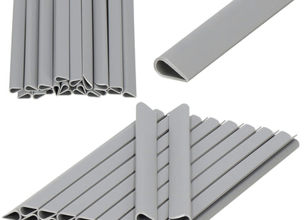Bevestigings Clips - Vlechtband - Schutting - Set van 20 - Kunststof - Grijs