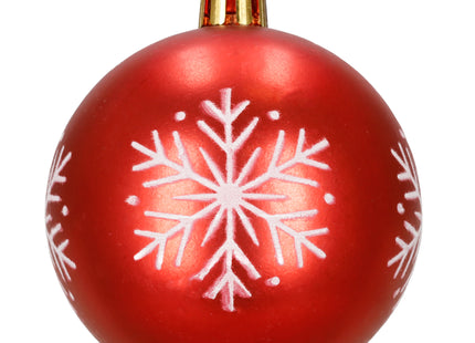 Kerstballen | 12 Stuks | 6 cm | Rood | Figuren