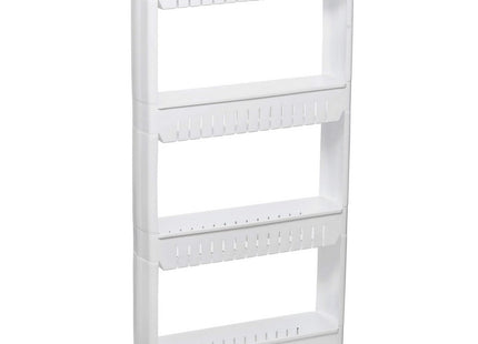 Keukentrolley | Keukentrolley Op Wieltjes | Badkamer Trolley | Opbergrek | 4 Niveaus | 101.5 x 54 x 12.5 cm | Wit