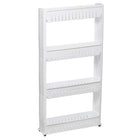 Keukentrolley | Keukentrolley Op Wieltjes | Badkamer Trolley | Opbergrek | 4 Niveaus | 101.5 x 54 x 12.5 cm | Wit