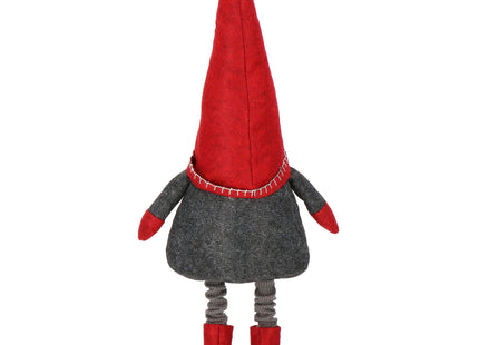 Kerstkabouter - Kerstdwerg - Kerstversiering - Telescopisch - 50-70 cm - Rood/Grijs