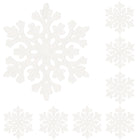 Kersthanger | Sneeuwvlok | Wit | Glitter | Kunststof | 8 cm | 8 Stuks