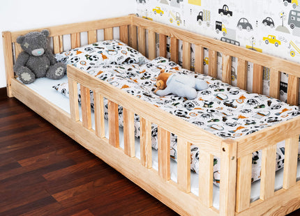 Kinderbed - Bed - Valbeveiliging - Lattenbodem - Hout - Lichtbruin - 200 x 80cm