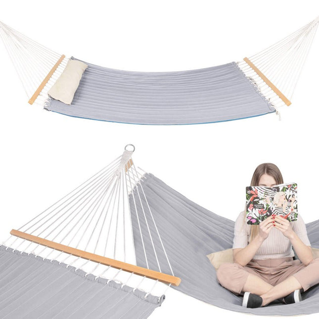 Hangmat | Extra Stevig | Inclusief Kussen | Grijs | 200 x 140 cm