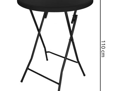 Statafel - Opklapbaar - Horeca Kwaliteit - Inklapbaar - Met vergrendeling - Extra Stevig - Zwart - Ø 80x110cm