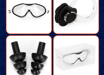 Duikbril - Zwembril - Inclusief Oordoppen En Neusklem - Verstelbaar - Unisex - Transparant - UV400