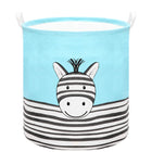 Opbergmand - Speelgoedmand - Kledingmand - Organizer - Handvatten - Zebra - Blauw -Zwart - Wit