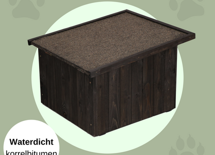 Kattenhuis - Geïsoleerd - Voor Buiten - Weersbestendig - 58 X 49,5 X 36 CM - Zwart
