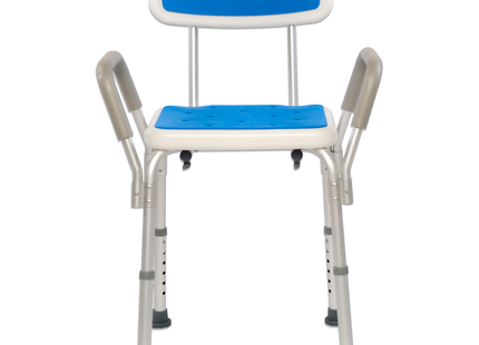 Douchestoel - Afneembare Arm & Rug Leuning - Hoogte Verstelbaar - Antislip - Extra Stevig - Super Licht