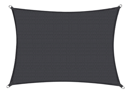 Schaduwdoek | Zonnezeil | Vierkant | 4 x 3 m | 90% Schaduw | Donker Grijs