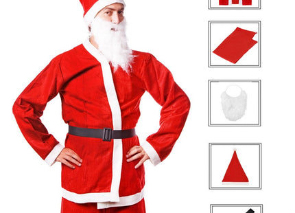 Kerstman Kostuum | 5-Delig | Rood