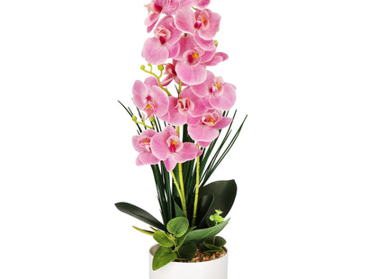 Kunst Orchidee - Kunstplanten -Inclusief Pot - Roze - Decoratief - 56 cm
