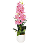 Kunst Orchidee - Kunstplanten -Inclusief Pot - Roze - Decoratief - 56 cm