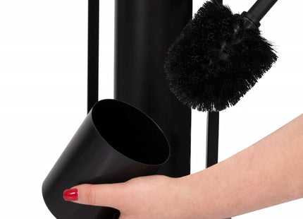 Toiletbutler | Toiletrolhouder | Toiletborstel Met Houder | Toiletaccessoire | Zwart/Bamboe
