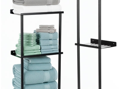 Handdoekhouder - Handdoekrek - Badkamer - Metaal - Zwart  - 77 cm