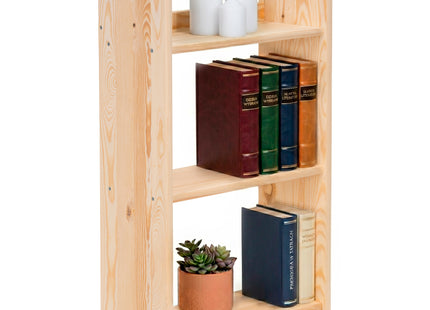 Wandplank - Boekenplank - Ophangbaar - Kruidenplank - Naturel - Grenenhout - 10 Kg - 74x45x20 cm - 2 Stuks - 3 Niveaus