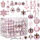 Kerstballen | 153 Stuks | Roze/Wit