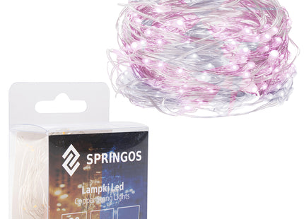 Kerstboomverlichting - 20 LED - Microdraden - 1.9 M - Koud Wit/Roze