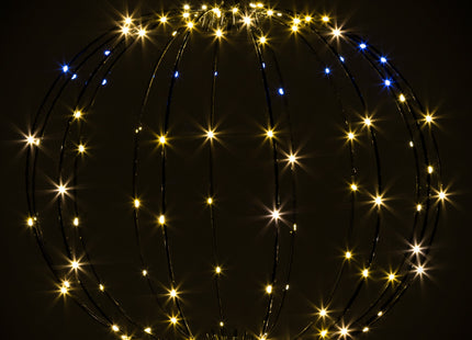 Lichtbol - Kerstversiering - Warm Wit - Witte Flash Optie - Indoor & Outdoor - 112 Led - 44 x 38 x 2 cm cm - Metaal