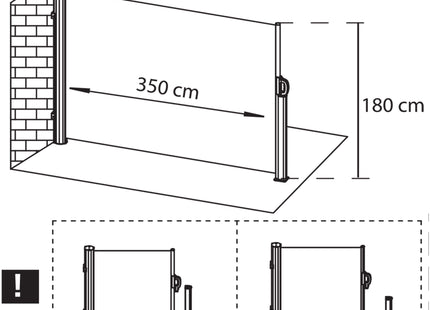 Windscherm - Tuinscherm - Oprolbaar - Waterbestendig - Staal - Aluminium - Lichtbeige - 350 X 180 CM