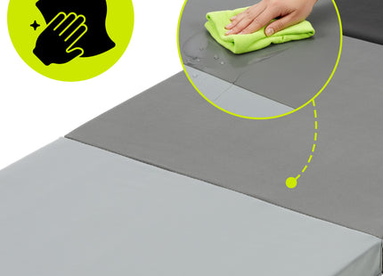 Fitnessmat | 3 Delig | 180 x 60 x 5.5 cm | Zwart/Grijs