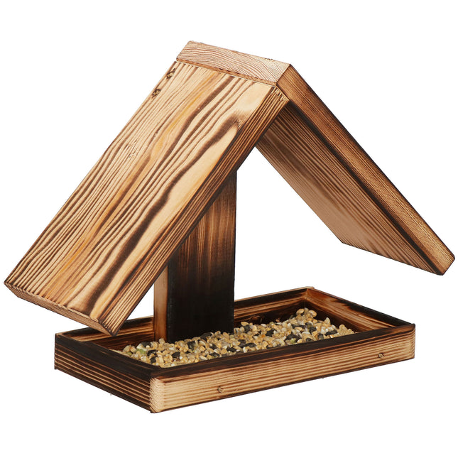 Vogelvoederhuisje - Vogelvoederplek - Vogelvoeding - Staand - Lichtbruin -  12,5 x 31 x 21,5 cm