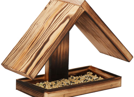 Vogelvoederhuisje - Vogelvoederplek - Vogelvoeding - Staand - Lichtbruin -  12,5 x 31 x 21,5 cm