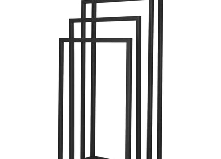 Handdoekrek - Badkamer - Handdoekstang - Handdoekhouder - Vier Armen - Metaal- Zwart