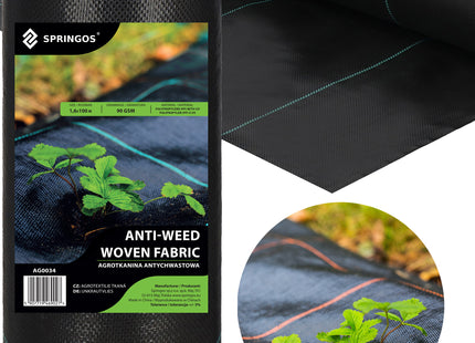 Worteldoek - Anti -Onkruid - Beschermfolie - 90g - 1,6X100M - Zwart