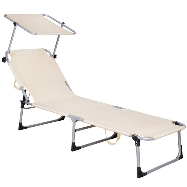 Ligbed | Ligstoel | Zonnebed | Inclusief Luifel | Zand