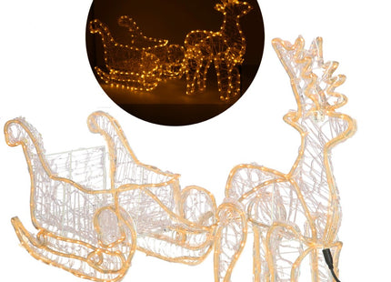 Rendier Met Slee | 312 LED Lampjes | Warm Wit