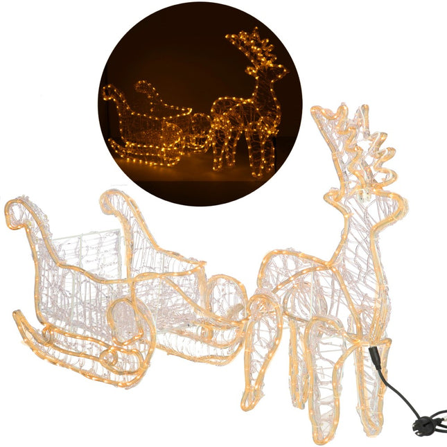 Rendier Met Slee | 312 LED Lampjes | Warm Wit