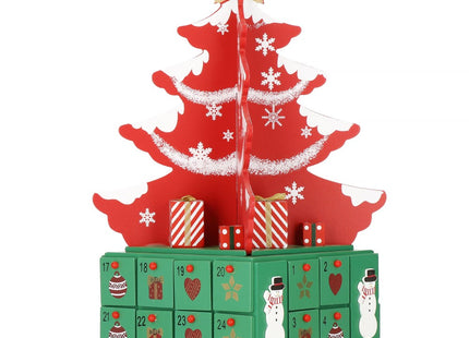 Adventskalender | 24 lades | Hout | Kerstboom