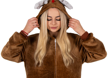 Onesie | Rendier | Maat S | Bruin