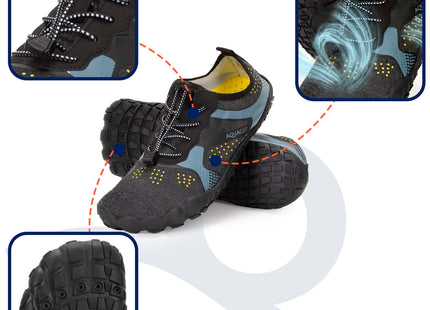 Waterschoenen - AQUA Shoes - Sneldrogend - Rubber - Unisex - Zwart/Blauw - Maat 44