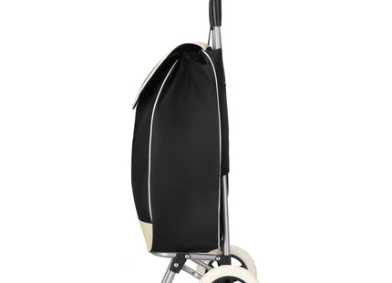 Boodschappentrolley - Wielen - Grijs - Zwart - Crème -30 L - 18 KG - 95 x 35 CM