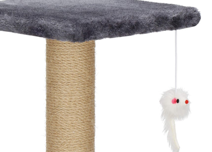 Krabpaal - 3 Etages - Voor Katten - Toren - Meubelbescherming - 31 x 31 x 62 cm - Grijs/ Beige