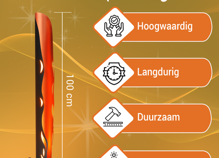 Tuinverlichting Op Zonne Energie - Solar Tuinverlichting - Lichtzuil Met Vlam Effect - Led Lamp  - Buiten -  Zuil - Verlichting - Solar - 100 Cm
