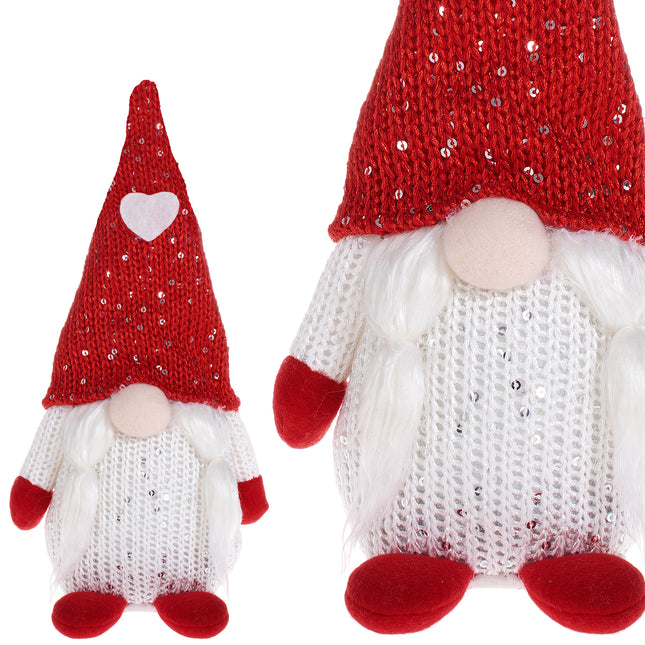 Kerstkabouter - Gnome - Dame - Kerstversiering - 28 cm