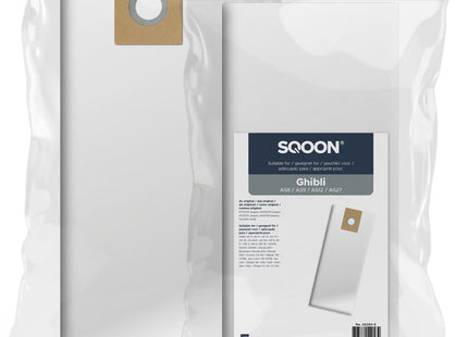 SQOON® Stofzuigerzakken Geschikt voor Ghibli AS8 / AS9 / AS27 - 5 Stuks