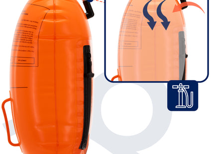 Zwemboei - Voor Openwaterzwemmen - Zwemveiligheidsboei - Incl. drybag /Saferswimmer/Safe swimmer/ 20 Liter / Reddingsfluitje - Oranje
