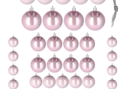 Kerstballen | 37 Stuks | 3/8 cm | Parelroze