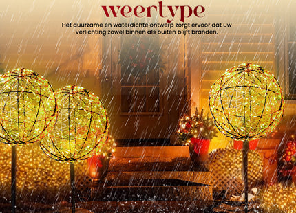 Lichtbol - Kerstversiering - Warm Wit - Flash Optie - Indoor & Outdoor - 200 Led - Ø 18 - Dimmer - 8/16 Timer